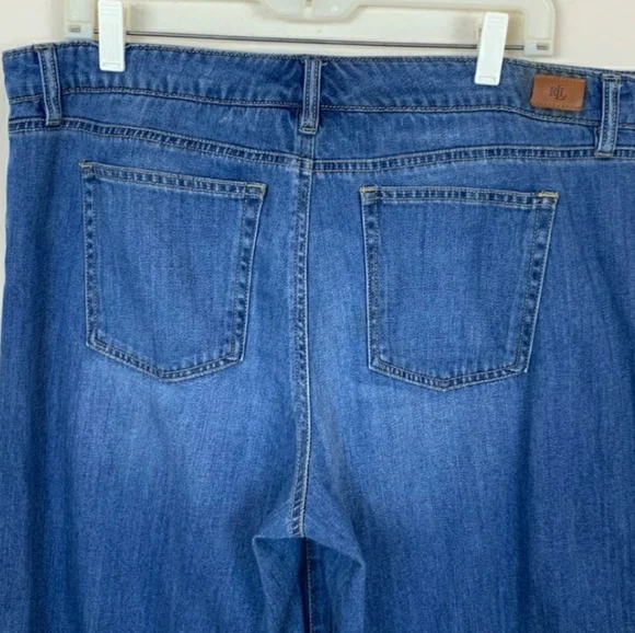 Lauren Ralph Lauren High Rise Release Hem Crop Jeans Size 16 - Picture 3 of 5
